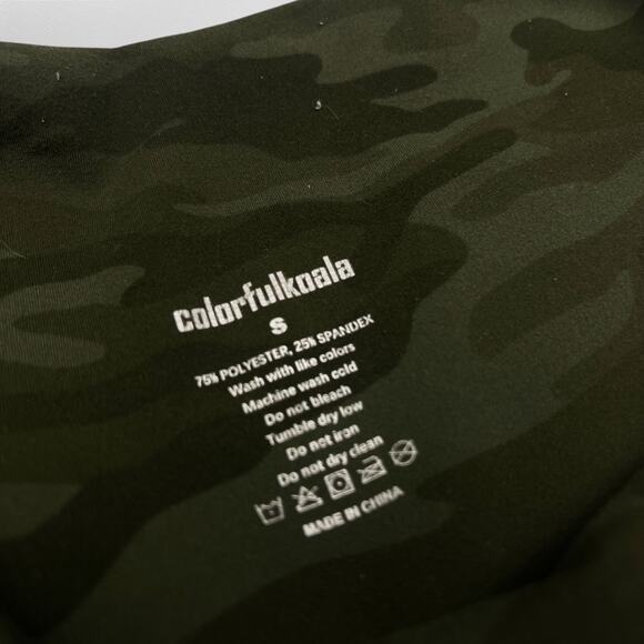 Colorful Koala Army Green Camo Womens Full Length Leggings Size Small - Picture 4 of 4